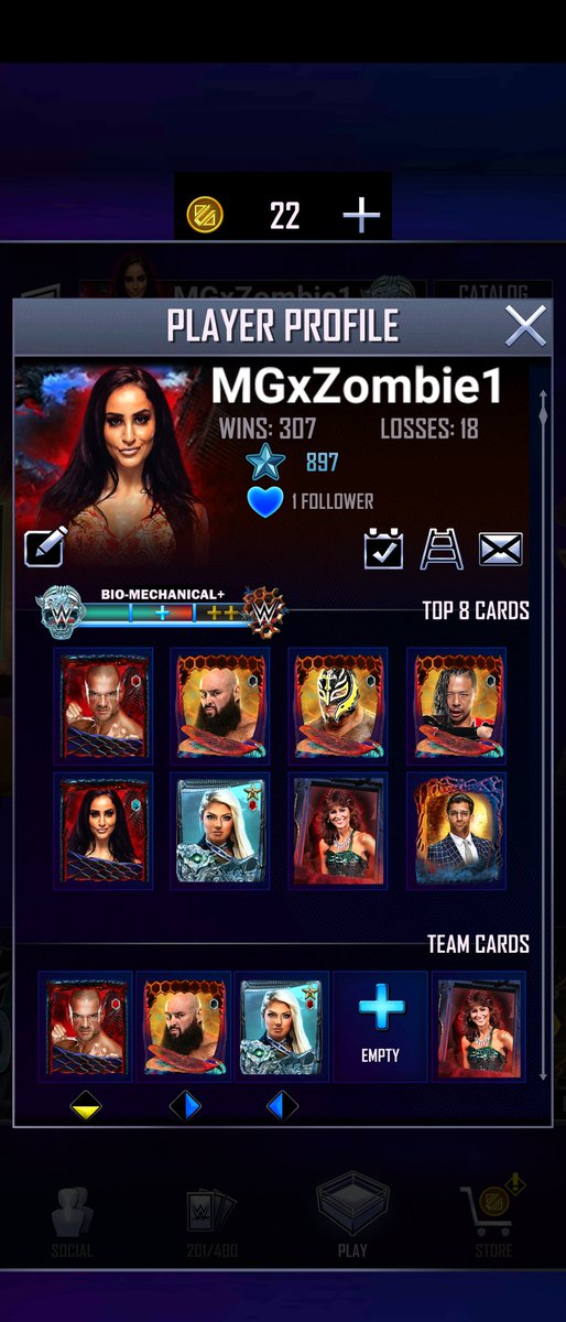 RealMGxZombie1's tweet photo. Looking for a active team? #wwesupercard https://t.co/e2ZqabQkNm