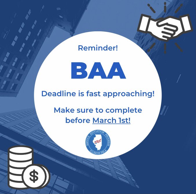 Reminder!! 🔔 The Business Achievement Awards are due soon! The America Level is due on April 25, but the first 3 levels are due on March 1st. Time’s ticking- best of luck Illinois FBLA!