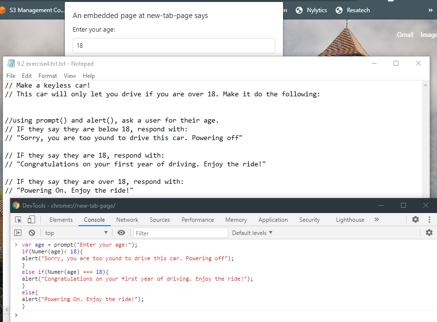 bilalrustam46's tweet photo. #100DaysOfCode #CSS3 #HTML5 #CodeNewbies #CodeLife #FrontEndDevelopment
#programming #webdevelopment 

Day13:
Learning #javascripts from @AndreiNeagoie ZTM course. I have covered conditional statements and build a simple calculator in google-console. https://t.co/CDQW0evMym