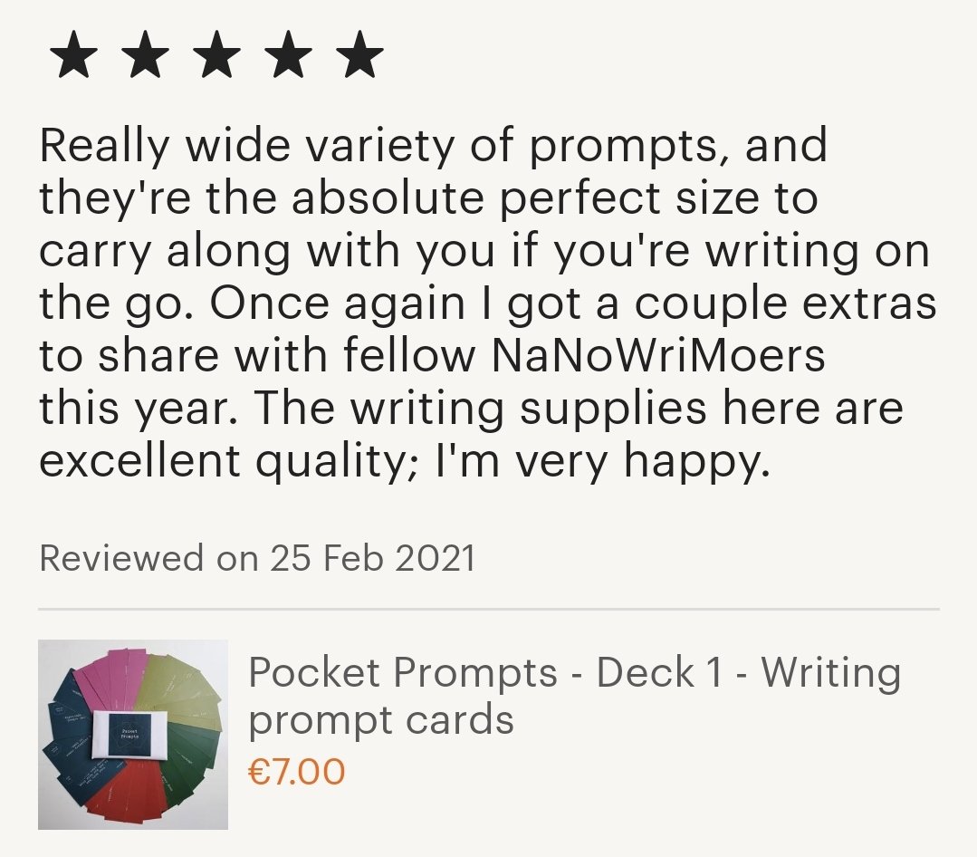 Absolutely delighted with this review on <a href="/RedFoxCards/">Red Fox Cards 🦊</a> of my Pocket Prompts!