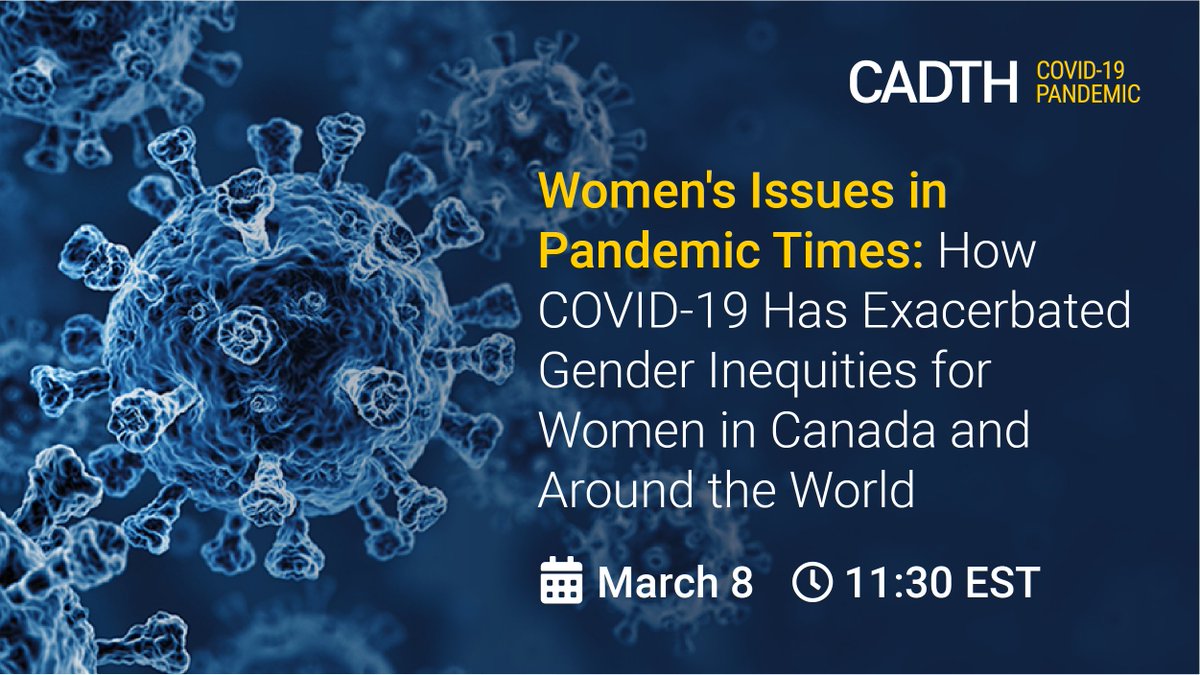CDA_AMC's tweet photo. How has #COVID19 exacerbated gender inequities for women?

Join Dr. Olga Bougie @QueensOBGYN and Dr. Innie Chen @UOttawa on March 8 as they discuss "Women’s Issues in Pandemic Times" on #InternationalWomensDay
 
Register👉  https://t.co/nOINxF9Nyj

#ChooseToChallenge #CADTHTalks https://t.co/zCOgfOHoNN