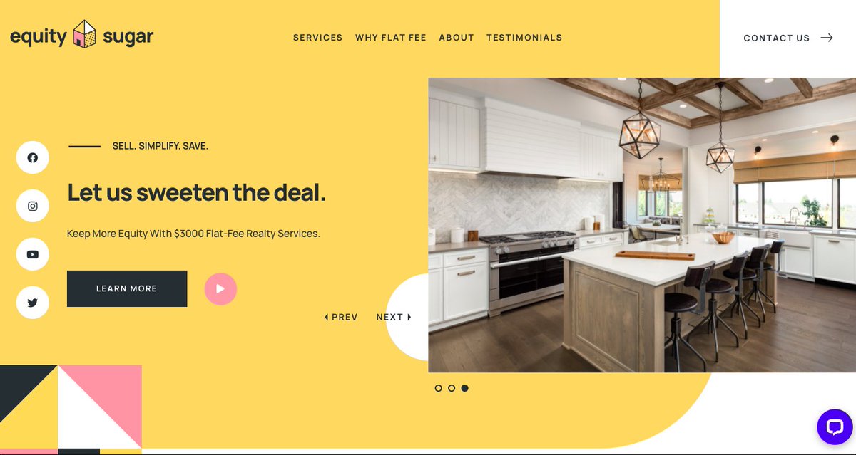 vuria's tweet image. Keep more equity with $3000 flat-fee realty services! 

Check out the new site we created for equitysugar.com and see how you can save!