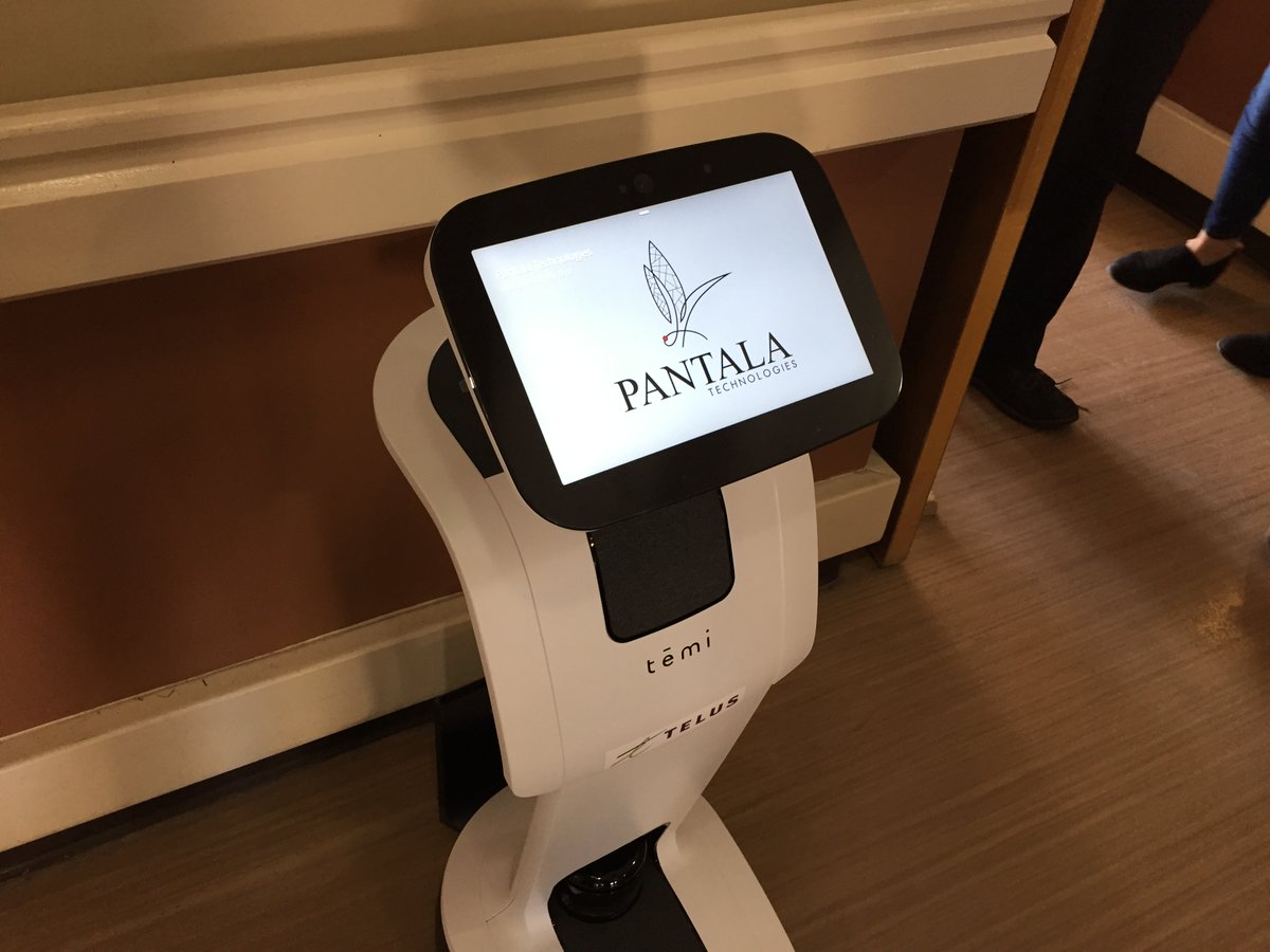 Unison50Plus's tweet photo. Our CEO and Shelter team got a demo of a new autonomous robot designed to reduce isolation! Looking forward to doing more with @pantalatech soon! https://t.co/zgp5jQyceb