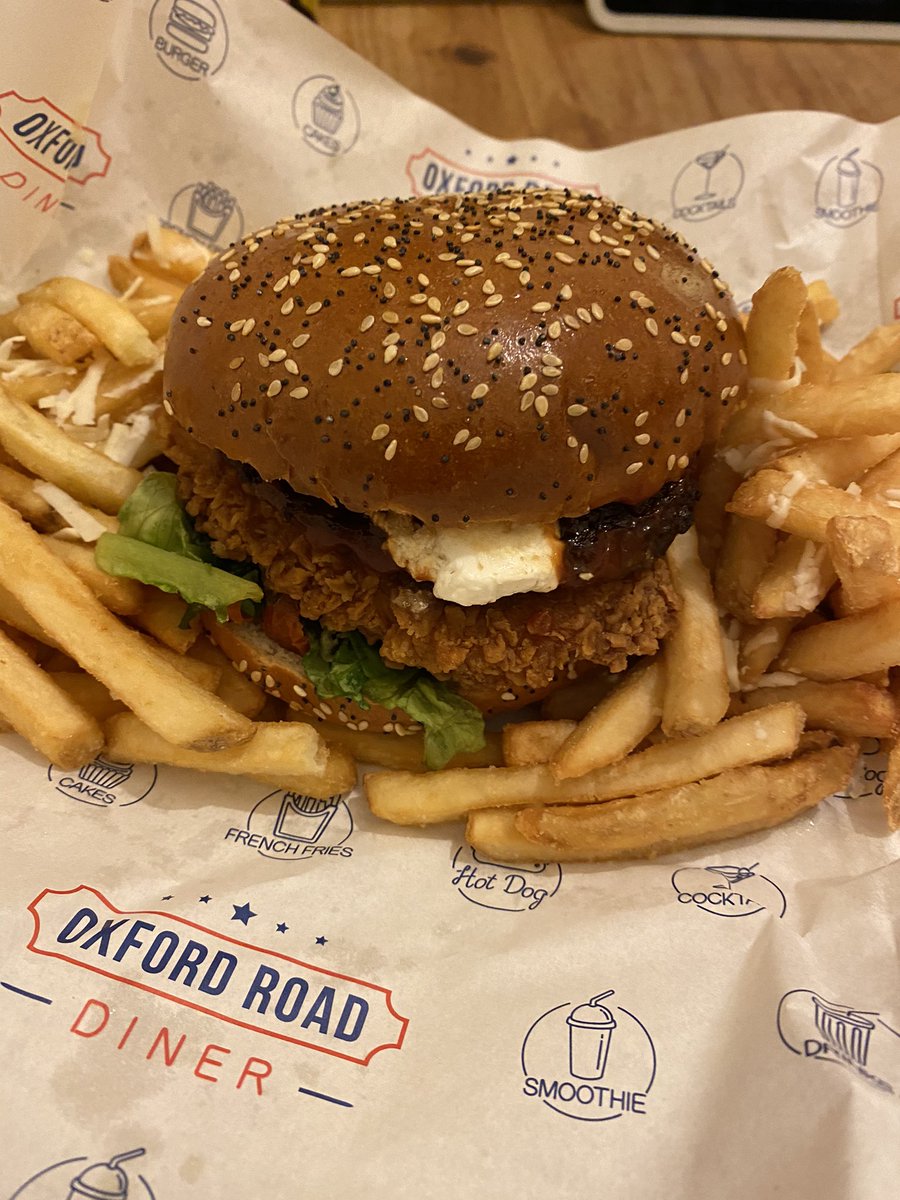 <a href="/OxfordRoadCafe/">Oxford Road Cafe</a> wow. The cheeky greeky (with added chicken) was incredible. Wouldn’t often choose minted lamb but fancied something different. These guys are producing the best burgers in #altrincham