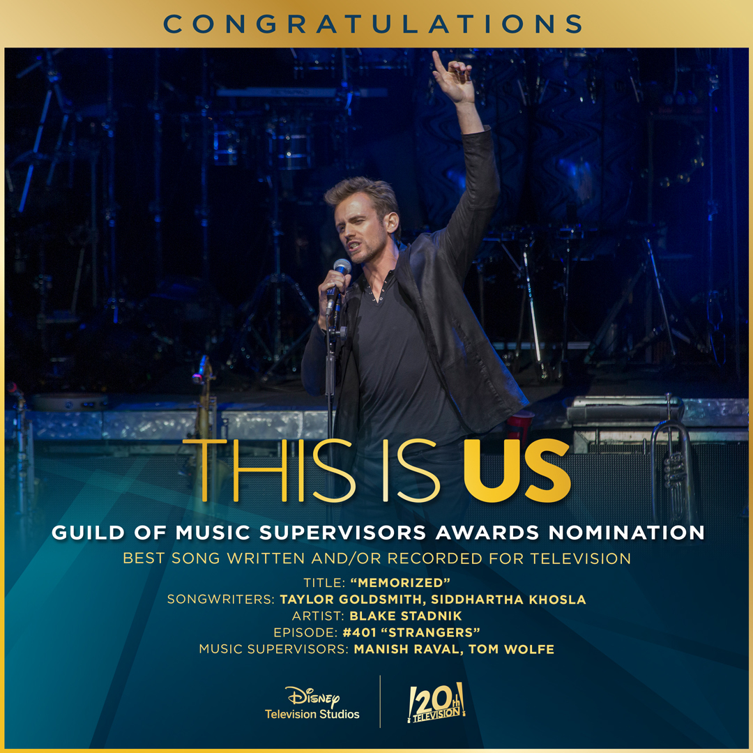 🎼Congratulations @dawestheband, @SiddKhoslaMusic, and @ApertureMusicLA on their #GMSAwards nomination for 'Memorized' in @NBCThisIsUs 🎼 #ThisIsUs #20thTV @guildofmusic