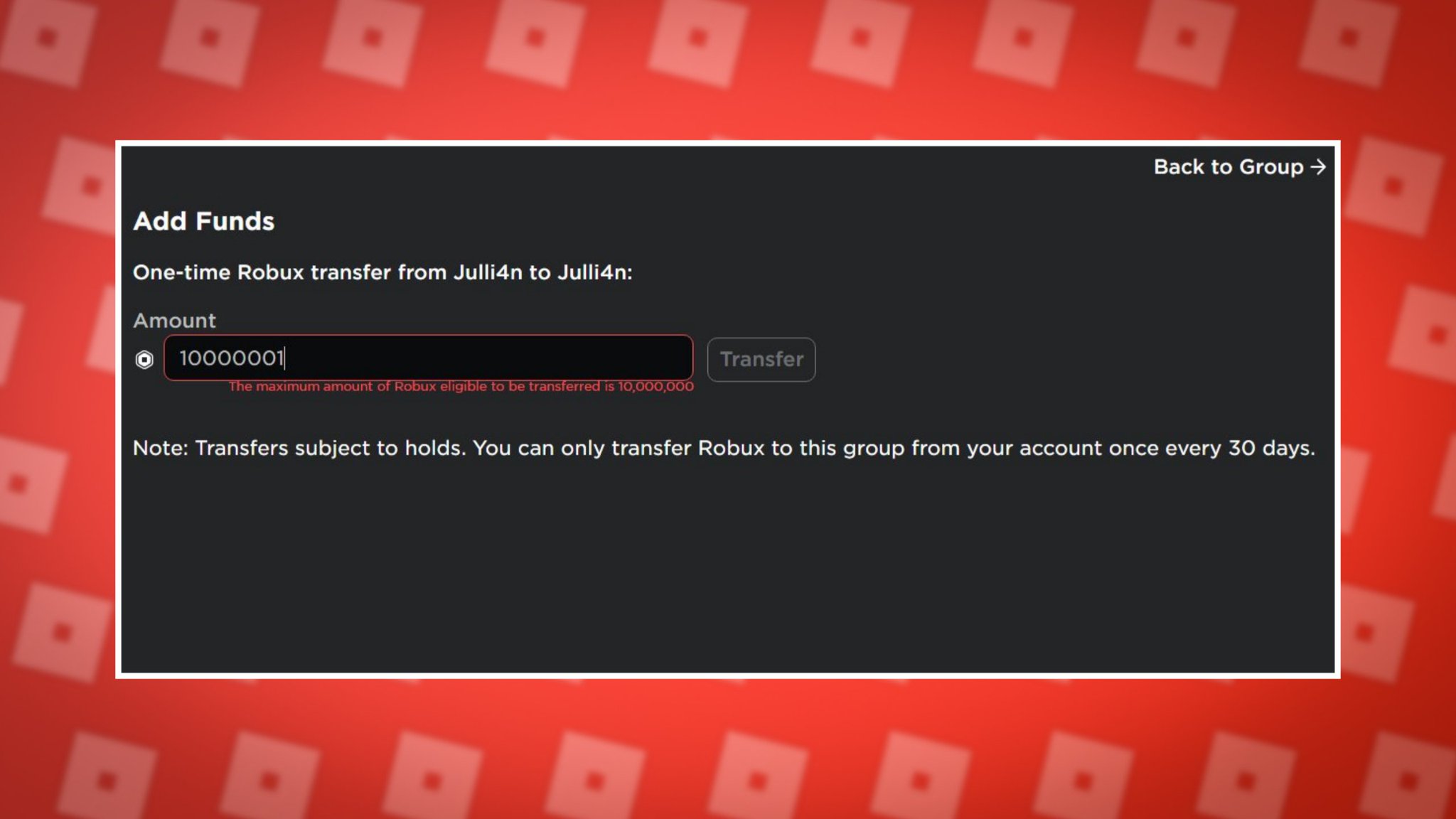 Rbxnews On Twitter Roblox Has Been Working On A Feature That Allows You To Transfer Robux Directly To A Group Via Jullianrblx - how to transfer robux to a group