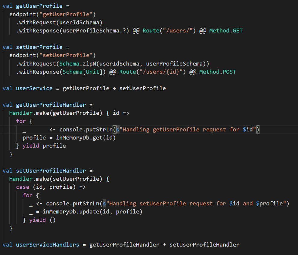 Spent the day hacking with <a href="/ioleo_/">ioleo</a> from <a href="/scalac_io/">scalac.io</a> on ZIO Web, and achieved major milestones, powered by path-dependent types and covariance! 🎉💪
