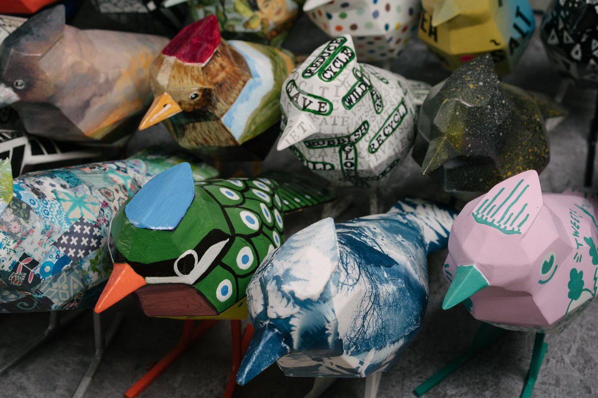 ArtWavesFest's tweet photo. Have you seen our birds? Here’s a sneak peek before we share where to find them and how to bid on them. https://t.co/3oUWojBC8L