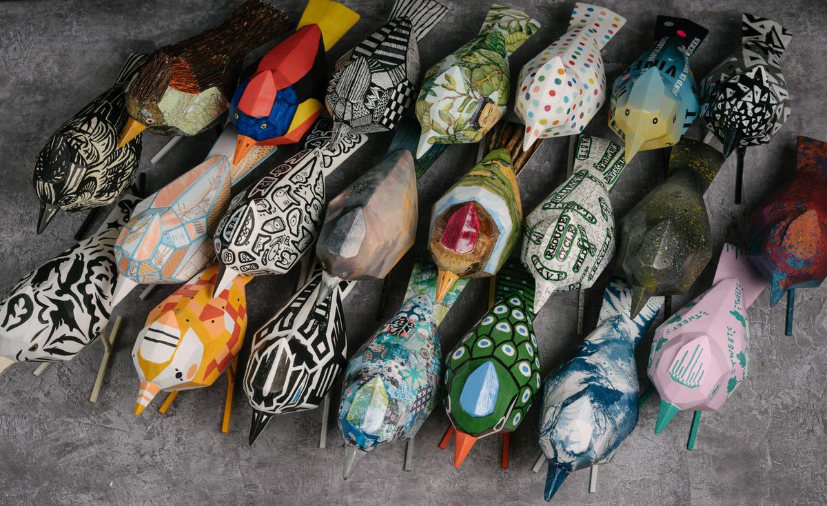 ArtWavesFest's tweet photo. Have you seen our birds? Here’s a sneak peek before we share where to find them and how to bid on them. https://t.co/3oUWojBC8L