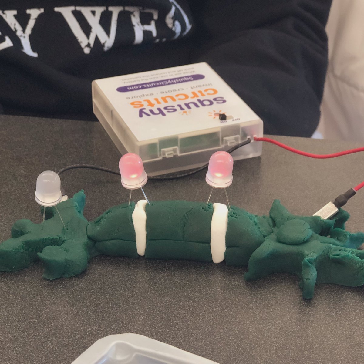 simonschooling's tweet image. Today in #neurobiology we played... with @SquishyCircuits and (at home) modeled types of neurons. Talked about the path of electricity, why insulation is necessary, and modeled neurons. Great way to end the school and start our module on action potentials! #ahamoment #ahcscience