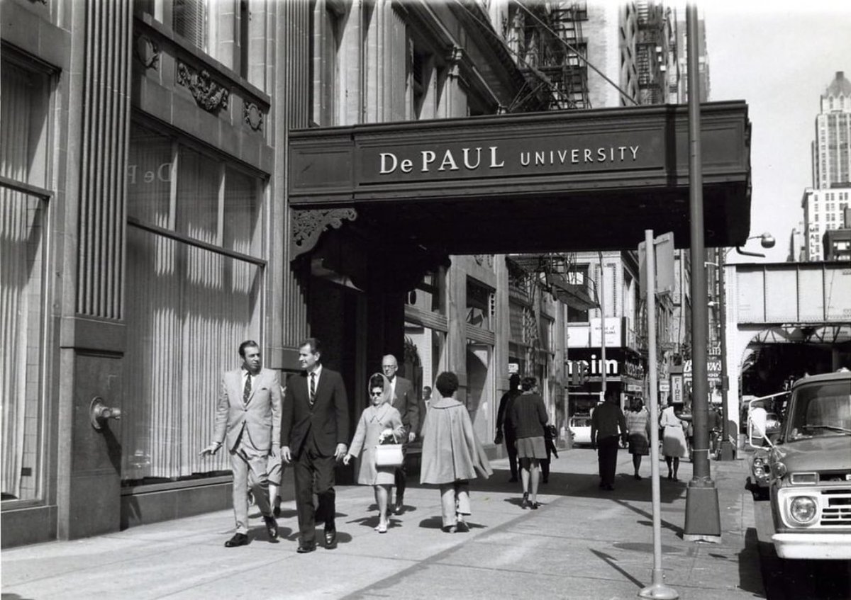 dpuFutureAlumni's tweet photo. Throw back Thursday to the Lewis Center 🧱 built in 1916 and originally home to W.W. Kimball Company, who manufactured pianos! 🎹 #tbt https://t.co/gsdMgiVPWV