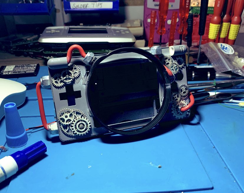KRASHOVARIDE's tweet photo. Started on something new this week.. #customds #gameboymacro #steampunk #gameboymodding #nintendodslite #gamingcommunity https://t.co/ramtgrpNg9