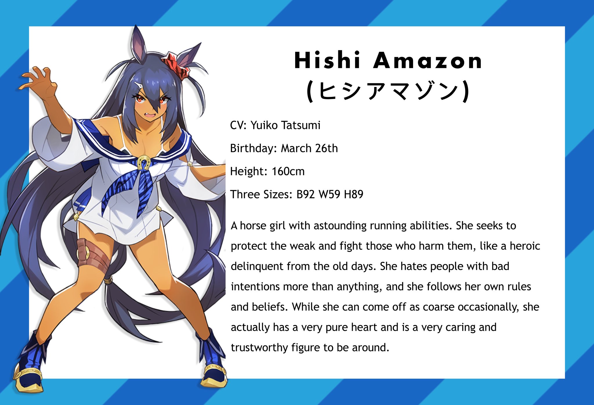 Kennedy Hishi Amazon ヒシアマゾン Cv Yuiko Tatsumi 巽 悠衣子 It S A Fight Take Your Heat Out On Hishiama Oneesan T Co I37j1tfev7 Twitter