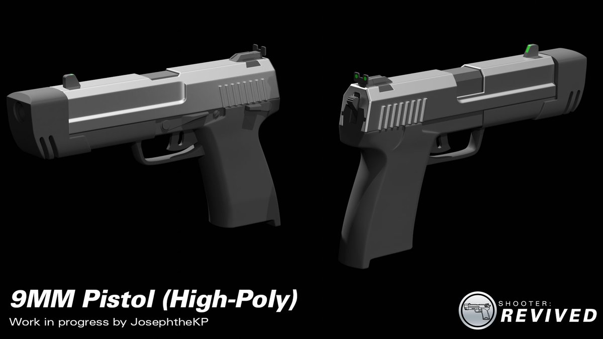 Some of you with a more keen eye may have noticed that the pistol model is missing in the video we posted previously. There's a good reason for that, though!

This is a work-in-progress render of a completely new model being made by <a href="/JosephtheKP/">JosephtheKP</a> .