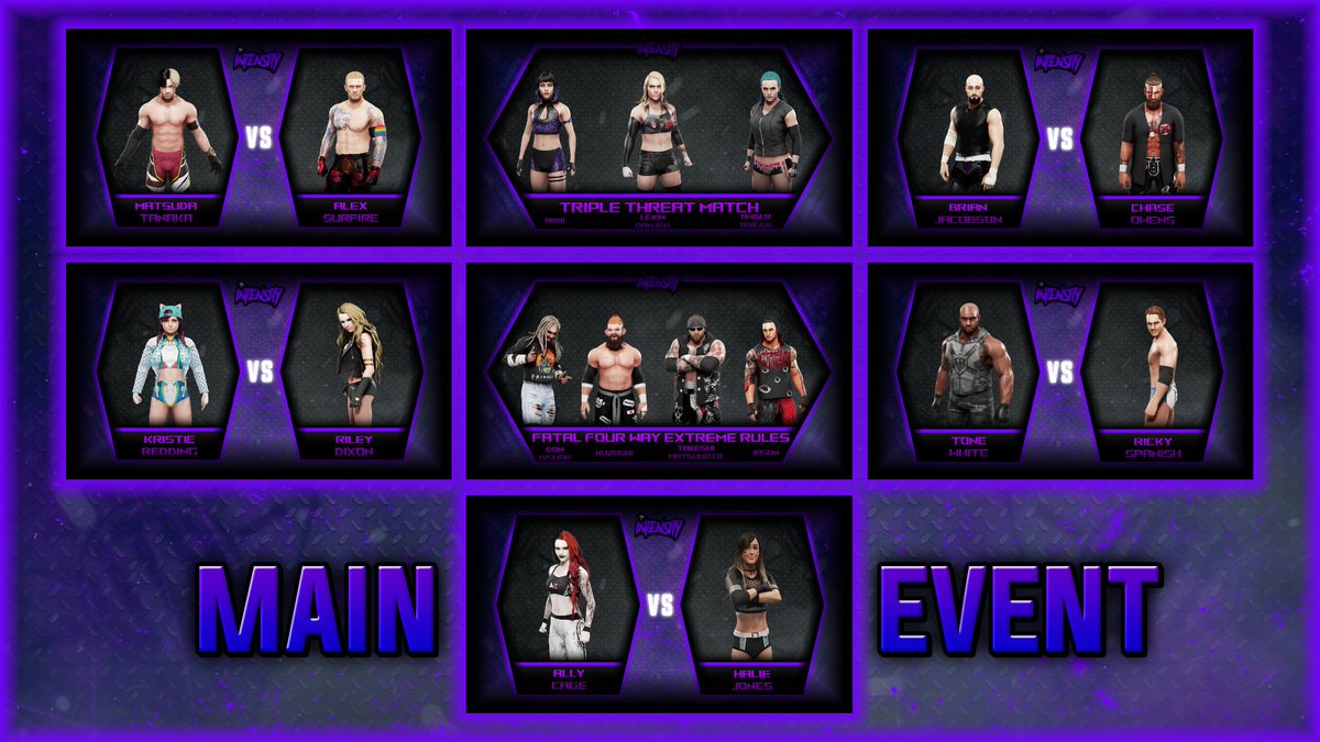 WrestleUnion's tweet photo. We saw what Ignition brings to the table, and now we get a look at Intensity tomorrow! Which show will rule supreme in week one of the Brand Split!

Full rundown will be posted to our discord later tonight!

#UIW https://t.co/AXNQyWvBYu