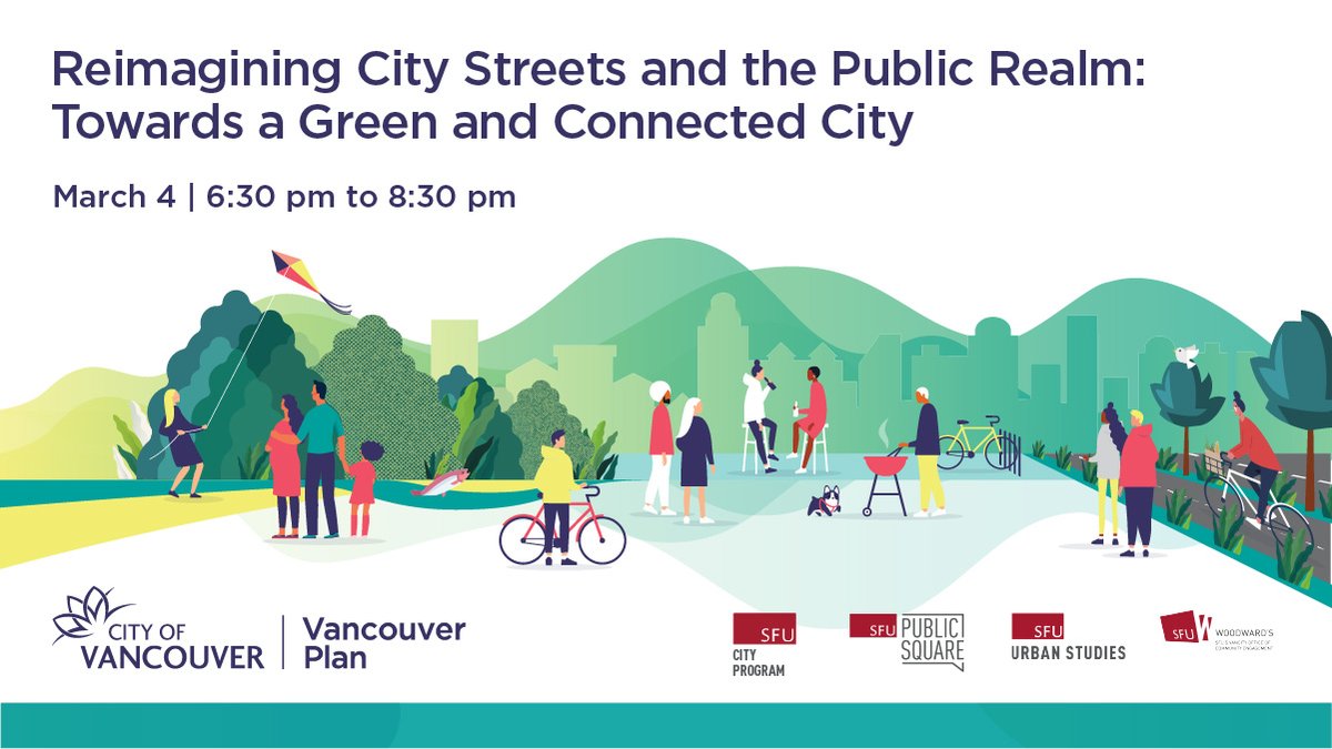SFUPublicSquare's tweet photo. What an incredible panel at this morning's discussion with @CityofVancouver and @SFU!

Join us again next week for a conversation about the future of the streets and spaces that shape our everyday experience of the city.

March 4 | 6:30 pm | Free
Register: https://t.co/Yajc745xhH https://t.co/JmZYzCXELm