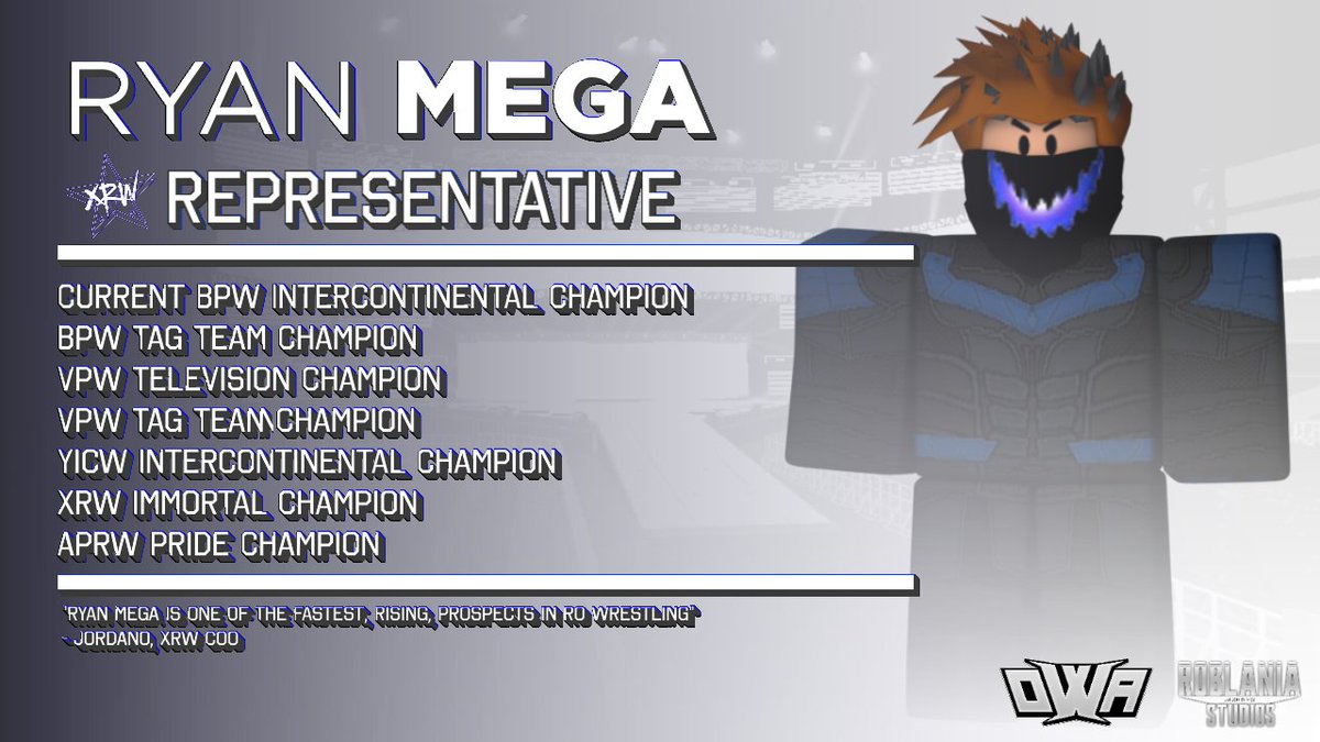 OWARBLX's tweet photo. RYAN MEGA | XRW REPRESENTATIVE

Joining, #SethAxton in the OWA Championship N1C Tournament is someone who is on a roll as of late in Ro-Wrestling, 

Representing XRW, THE IRISH TANK, @RM_IrishGoat 

#OWA https://t.co/qIiWmBceL4