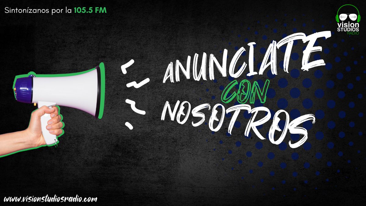 VisionStudiosFM's tweet photo. Contamos con espacios publicitarios que tenemos de 6:00 am a 11:00 pm pueden correr desde 5 hasta 50 veces al día. ¿Qué esperas? 🤩

Visita nuestra página web https://t.co/8jlnMXPyMP 😎🎼 o bien sintonízanos por la 105.5 FM y diviértete con nosotros. 📻
#anunciateconnosotros https://t.co/MJLX9DQK4C