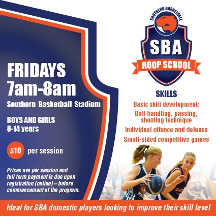 The SBA Hoop School starts back next Friday for all Domestic athletes.

Learn from experienced Sabres coaches to develop your skills and prepare for your games!

Head to our website for more information and to register.