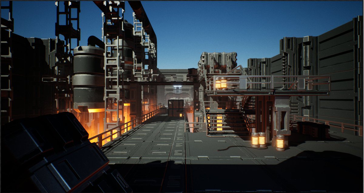 A sneak peak from inside one of the levels for another game we are working on, Global Arena. #indiegame #indiedev #UnrealEngine
