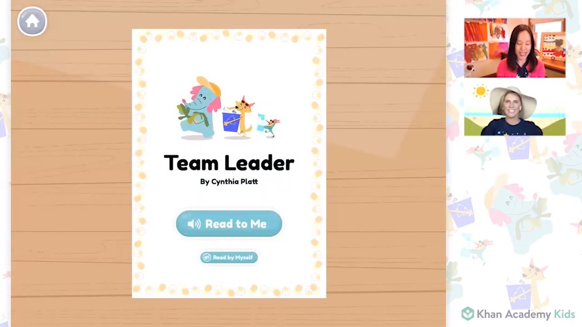khanacademykids's tweet photo. Here’s an activity idea for Digital Learning Day. Have you ever tried a Zoom storytime? 💻 It's a way for teachers, grandparents, and friends to read together even if they're apart. 👨‍👩‍👧‍👦 Try it out with the new books in #khanacademykids for an extra special storytime! 📖💫#DLDay https://t.co/Tx0zlz6AcN