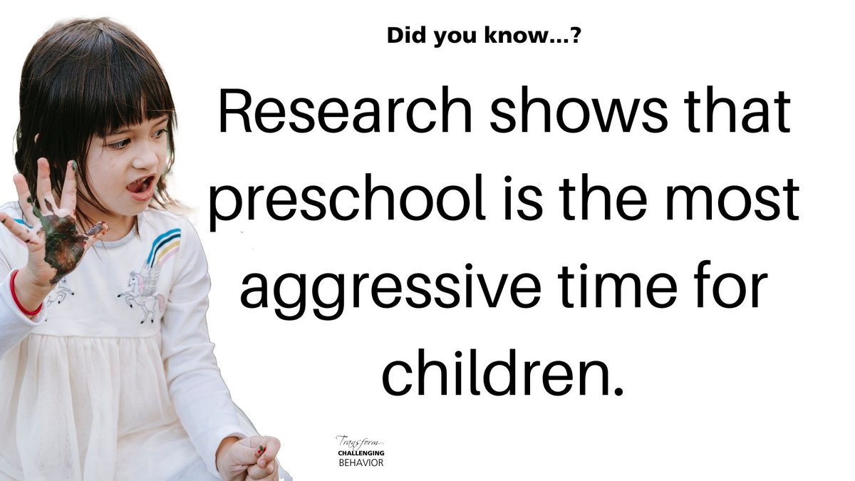 Research shows that preschool is the most aggressive time for children. 

 #challengingbehavior #preventchallengingbehavior  #preK #preschool #preschoolteacher #ECE #earlychildhoodeducation #toddler #challengingbehaviors  #childdevelopment #toddlerchallengingbehavior #preKtips