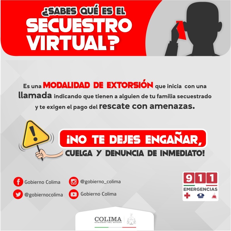 SSPC_COLIMA's tweet photo. Si recibes un llamada de amenaza o extorsión ¡cuelga!📱

Marca #911Emergencias y denuncia

#TrabajamosPorTuSeguridad https://t.co/EqG3iaNpeR