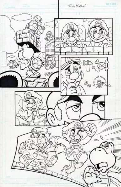 DailyMarioArt's tweet photo. concepts for the cancelled/rejected Super Mario Archie comic series https://t.co/tgauTFBOGL