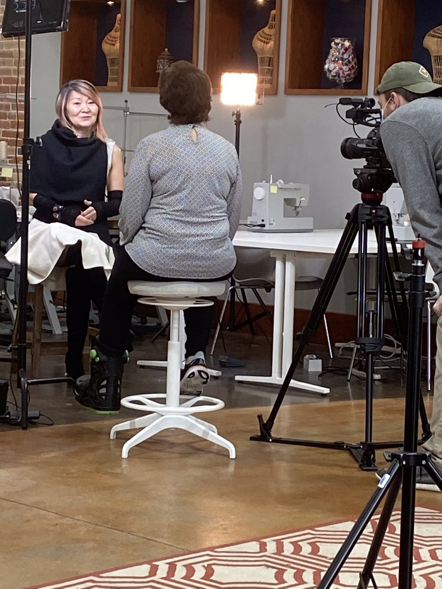 Mongolian-born Sagy talks to <a href="/HEC_TV/">HEC Media</a> for a piece about The Collective Thread, a small-batch apparel manufacturer on Wash Ave. TCT works w/ #designers and co’s &amp; offers design instruction. Sagy is exploring how to combine her engineering bkgrd w/love of design. <a href="/STLMosaic/">STL Mosaic Project</a> #stlmade