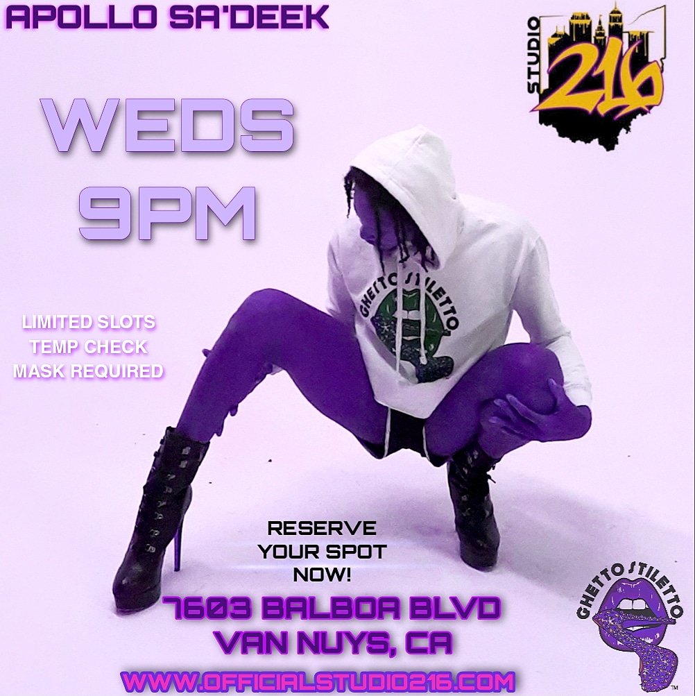RATCHET IS BACK!!!! STARTING MARCH 3RD AND EVERY
WEDS  9PM AT <a href="/studiotwoonesix/">Studio 216</a>...
LIMITED SPACE SO RESERVE YOUR SPOT OFFICIALSTUDIO216.COM NOW 😉.
Make you add my main page <a href="/apollosadeek/">Apollo Sa'Deek</a>
#apollsadeek #class #studiotwoonesix  #studio216 #losangeles #la #heelsclass #danceclass