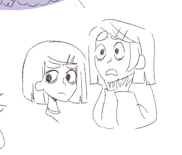 i've been tinkering away at the other girl's design and I'm really fond of the last one, yall girls remember when we would dress all bulky and oversized cuz we hated our teen bodies lol 