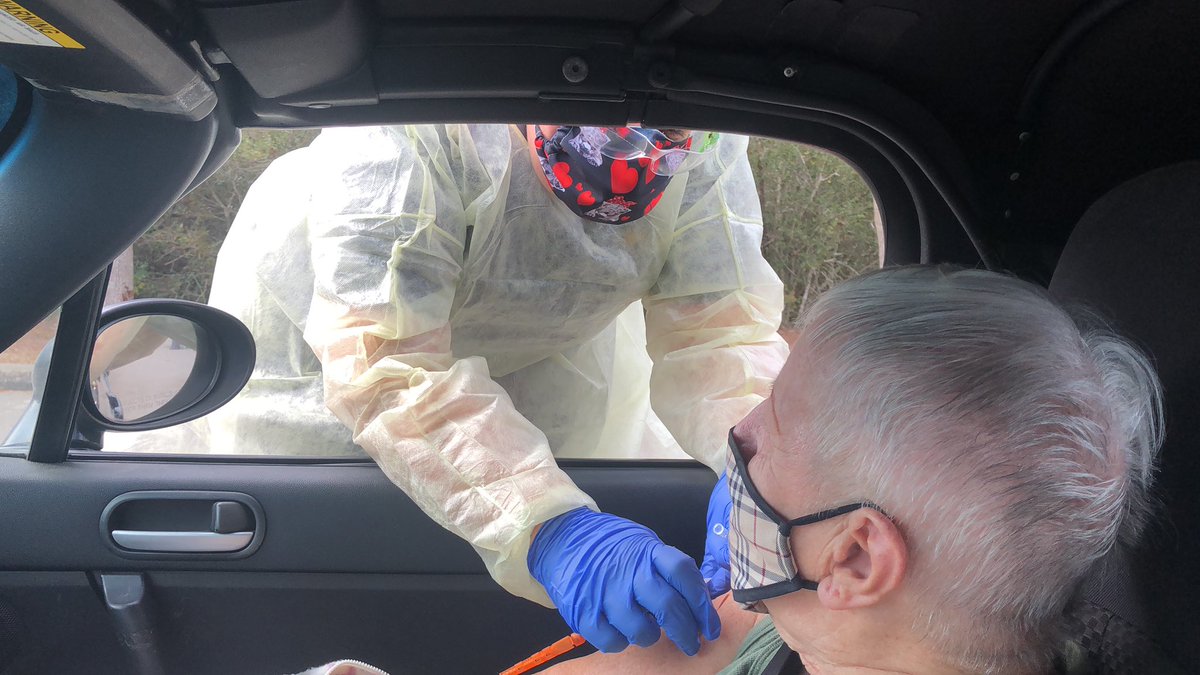 @amazingsladek (#DeathDefyingTowerOfChairs) takes his Mom to get her second #CovidVaccine shot! #AmericasOldest #DareDevilAcrobat is also #AmericasBestSon! #vaccinated https://t.co/41FfwsSzEP