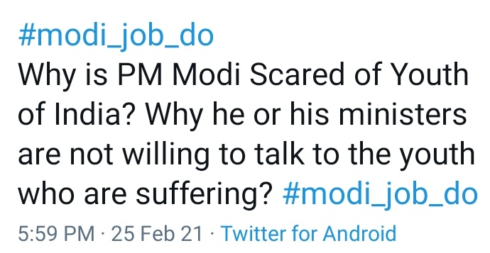 Radhika52060433's tweet photo. Still ignoring 😒
Don't test our patience 
#modi_job_do 
#Modi_rojgar_do https://t.co/IW2N4QgqmI