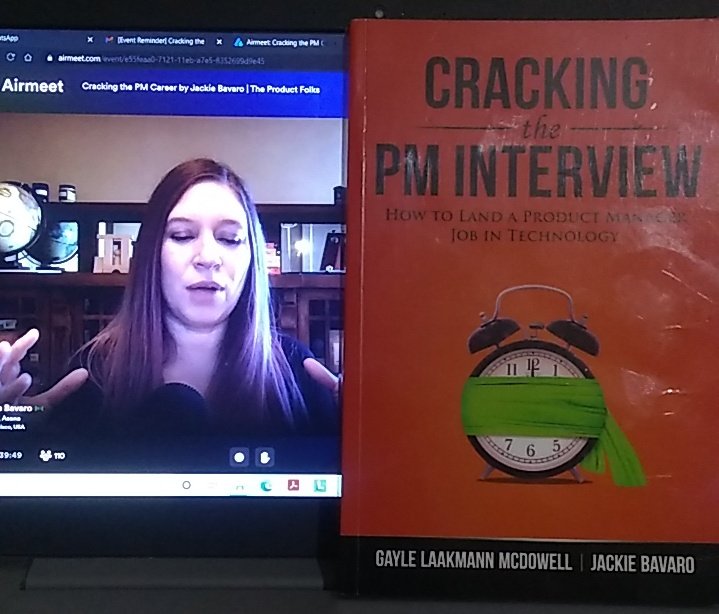 rajatshah622's tweet photo. When I started exploring the field of product the first thing I did was buy #CrackingThePMInterview by @jackiebo. Never thought would get to listen her live.
Thank you @TheProductfolks for organizing such a great session!
#CrackingThePMCareer https://t.co/PQKp0zOzv5