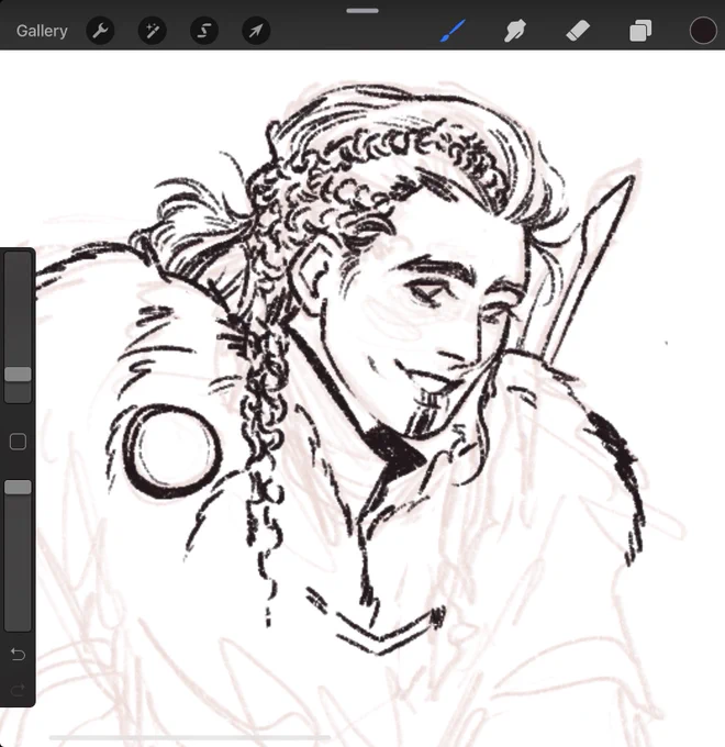 i was playing around with a new brush and look at this eivor i got :') 
