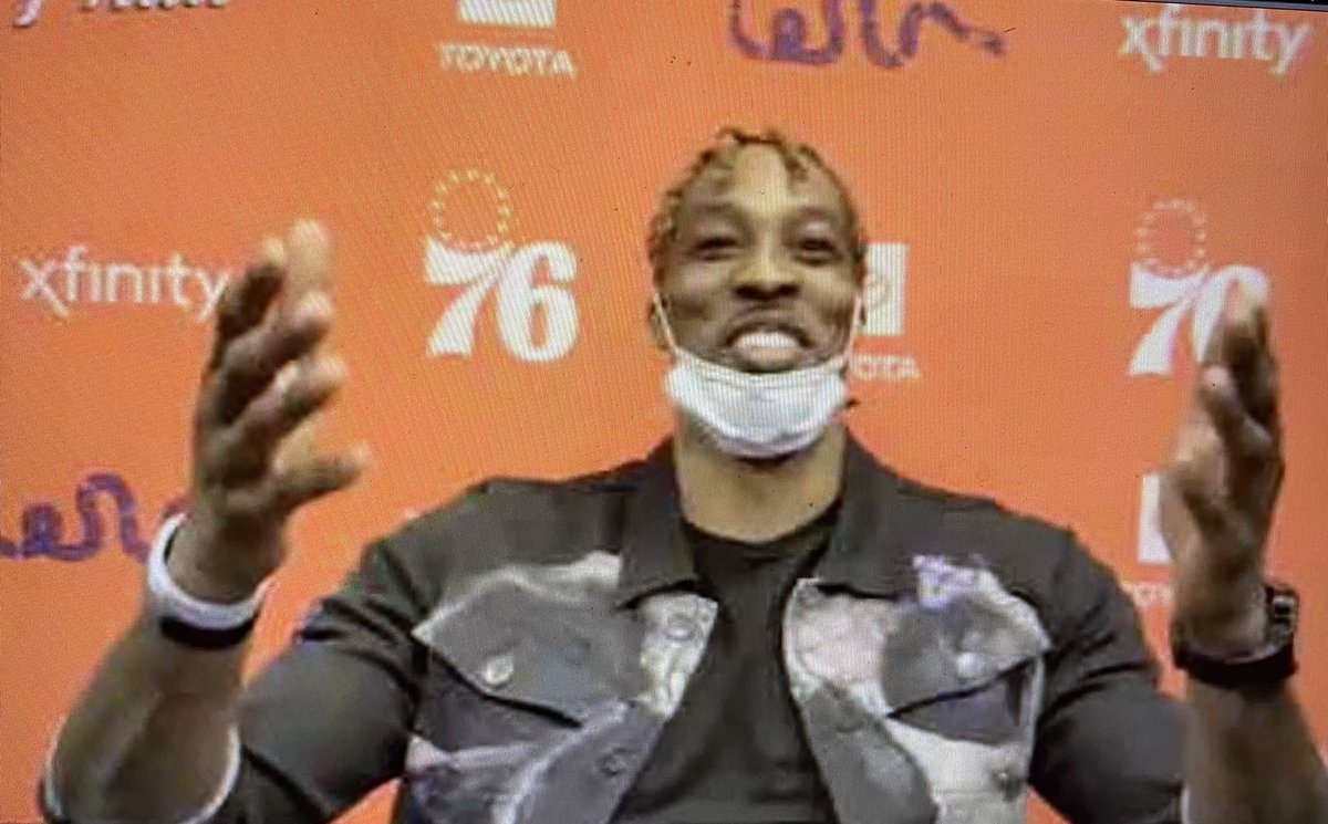 amyfadoolNBCS's tweet photo. Dwight Howard: coaches keep telling us: “Preparation. Process. Parade.”  Says that if they are prepared and go through the right process and steps, then hopefully they’ll have a parade. I’m here for it. #TheThreePs https://t.co/mlGUBzq3AS