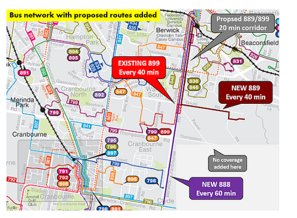Ptv Local Area Maps Melbourneontransit On Twitter: "Welcome To A New Bus Route 881 Coming In  2022. This Will Serve The Eastern Part Of Clyde North, Including The  Coverage Gap Identified Here: Https://T.co/Aprruq44Jj More On The