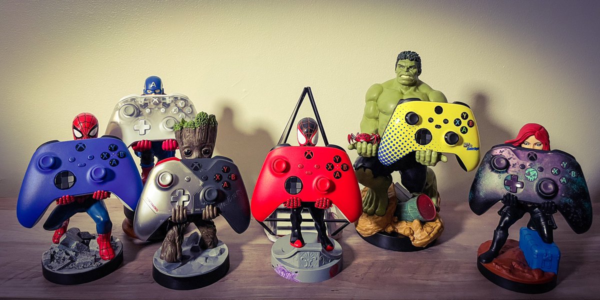 UnboxedWithJosh's tweet photo. My Exgpro collection continues to grow, and honestly I can’t imagine my controller collection without them. 

Affiliate : @exgpro use code unboxedwithjosh15 for 15% off. (Link in bio) #xbox #marvel #controllercollection https://t.co/6YS8J6eOWP