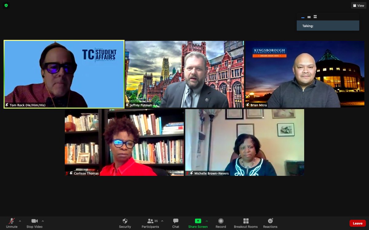 DrJeffreyP's tweet photo. Was such an honor to be part of this amazing panel for TC HPSEA students last night with amazing colleagues for @TeachersCollege.  Thank you to @TomRockNYC, @CorlisseT, @BrianMitra57, &amp; @mbrownnevers for joining me! Always happy to support our future colleagues! @TCnextoffice https://t.co/rJveUvV6Uf