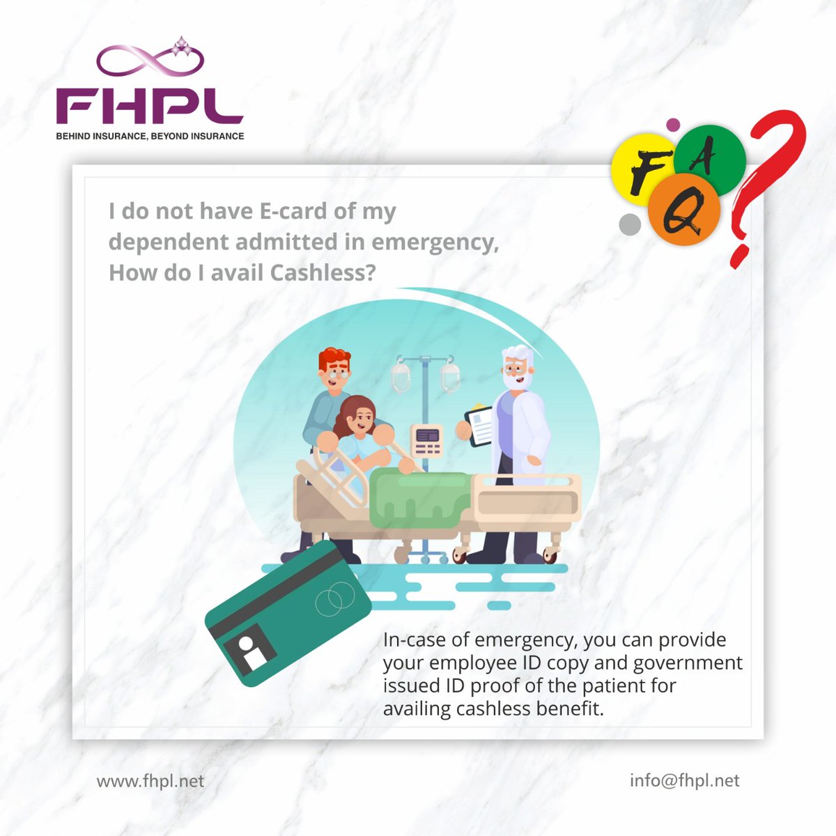 FHPLHealth's tweet image. I do not have E-card of my dependent admitted in emergency, How do I avail cashless?

#HealthTPA #FHPLHealth #FHPLSparrow #BestTPA