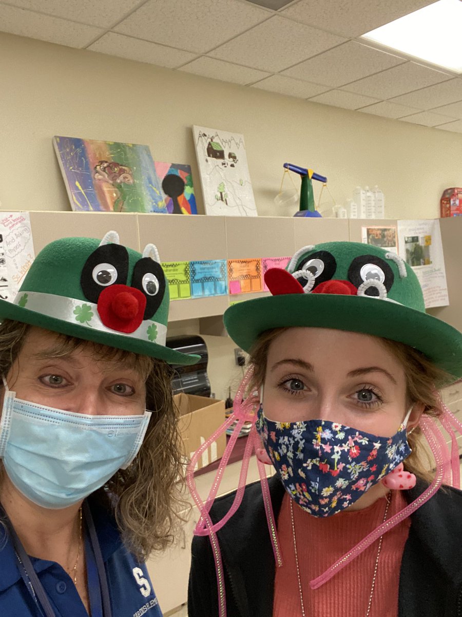 amybear7025's tweet photo. Crazy Hat Day with my fabulous student teacher! (The design of these hats were her idea!) #AppStateOFE https://t.co/dKXUVzIlM6