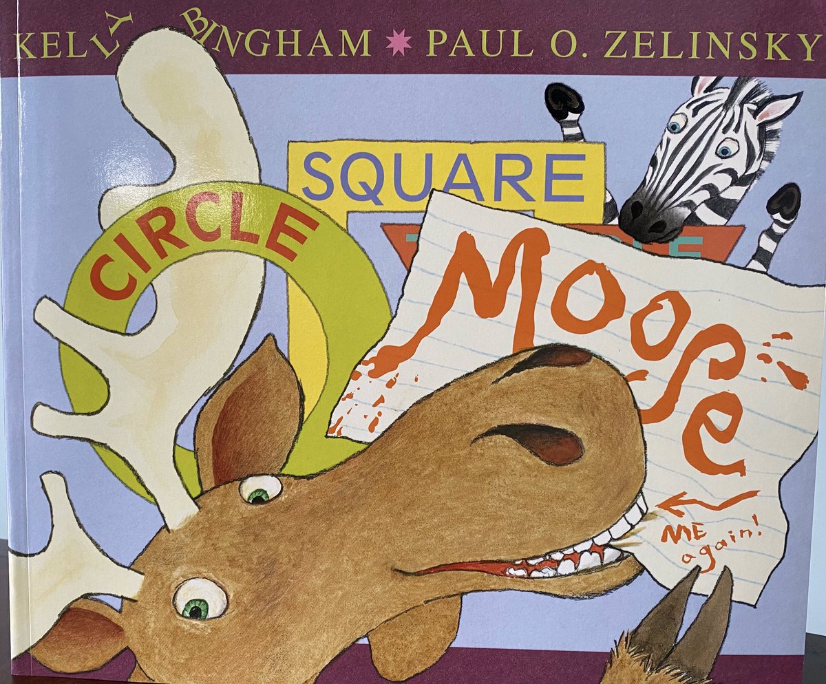 Can’t wait to share this very clever shape book by Kelly Bingham & Paul Zelinsky, the same duo that brought you Z is for Moose. Great for learning shapes but older kids will ❤️the humour of Moose stumbling into the wrong book.😆 #greenwillowbooks #picturebook #grandparenting