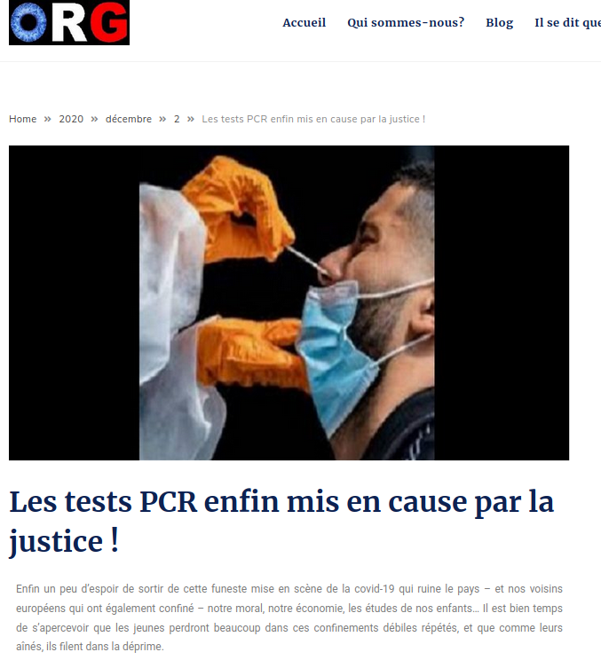 Ce qui permet de faire croire à l'existence de la pandémie. Ce qui justifie les mesures liberticides et les campagnes de vaccinations avec des produits dangereux.Etc.Et au final, il est donc tout-à-fait cohérent de lancer des actions en justice sur ce thème.21/n