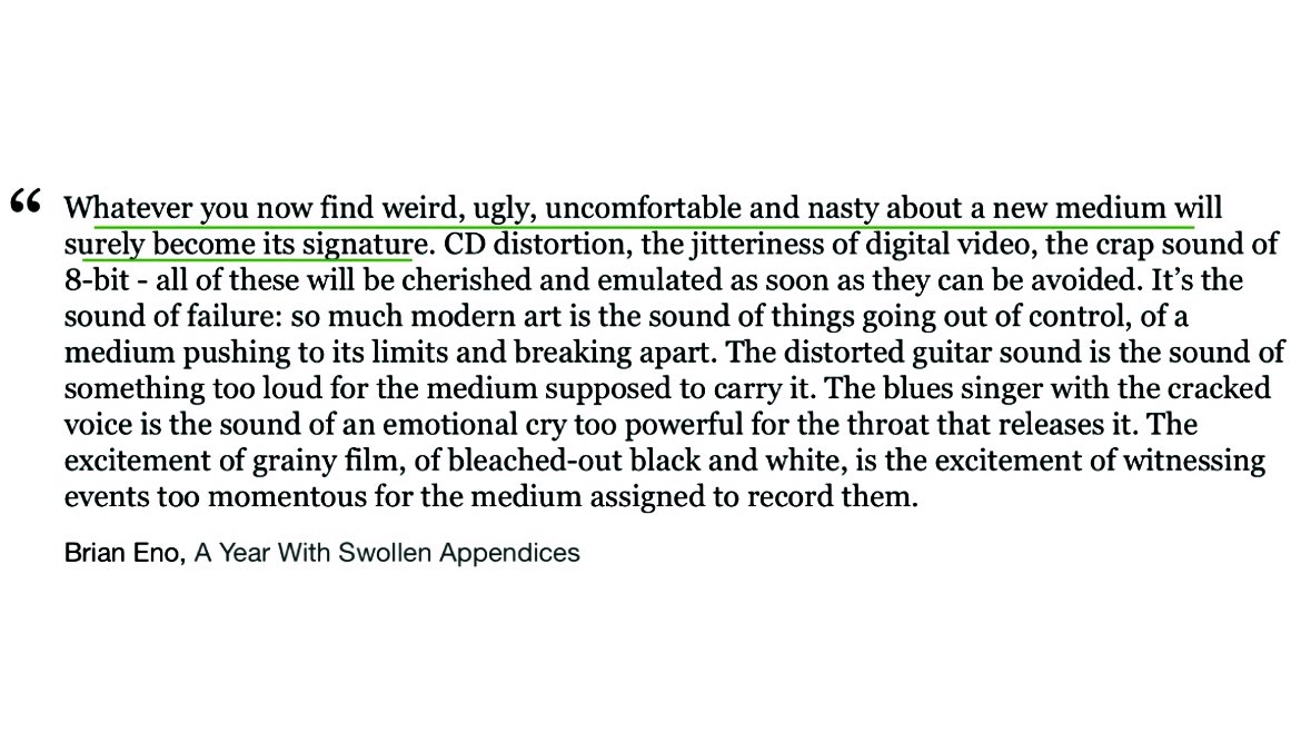cachedeposits's tweet image. Brian Eno really hit the nail on the head 

+ Nostalgia is a huge selling point, clearly