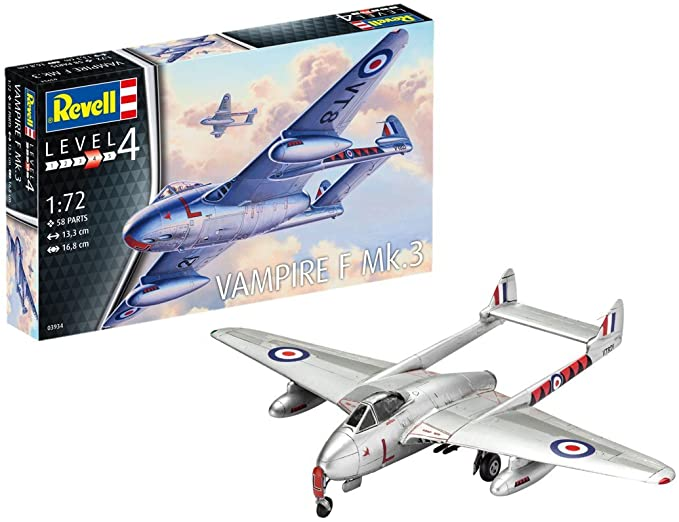 After a night to cure, I'll sand it down to a lump that no longer looks much like anything and just get on with just finishing it. After, I have the Revell Vampire F Mk. 3 in 1:72nd scale to go onto. And guess what Airfix are bringing out this summer? You'll never guess.