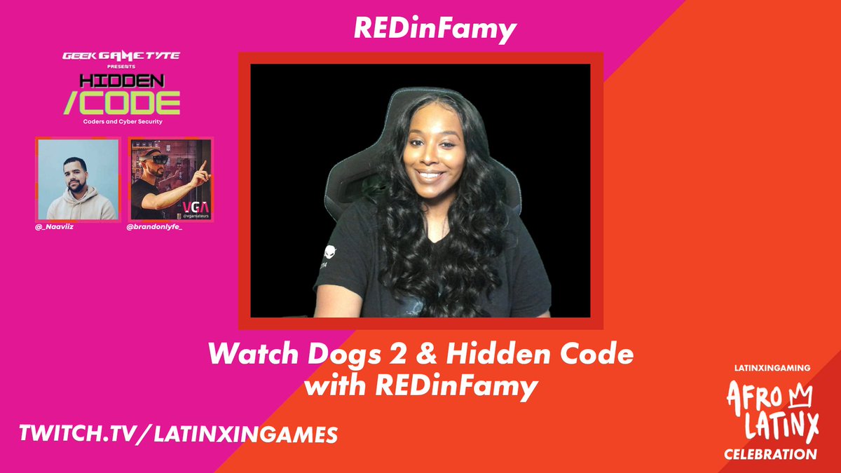 REDinFamy's tweet image. Tune in for my dope stream spotlight with @LatinosinGaming x #HiddenCode collab celebrating #Afrolatinx
Twitch.tv/latinxingames