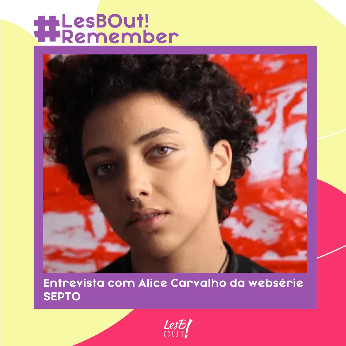 lesbout_br's tweet photo. Toda quinta-feira é dia de #LesBOutRemember e hoje decidimos abrir a caixinha da memória para relembrar esta entrevista maravilhosa que fizemos com a @alicecarvalho 🏳️🌈
Corre no link abaixo para conferir 😉
https://t.co/GrtKLhtEoU
#LGBTQIA #SEPTOwebsérie https://t.co/uPK5uv5DT9