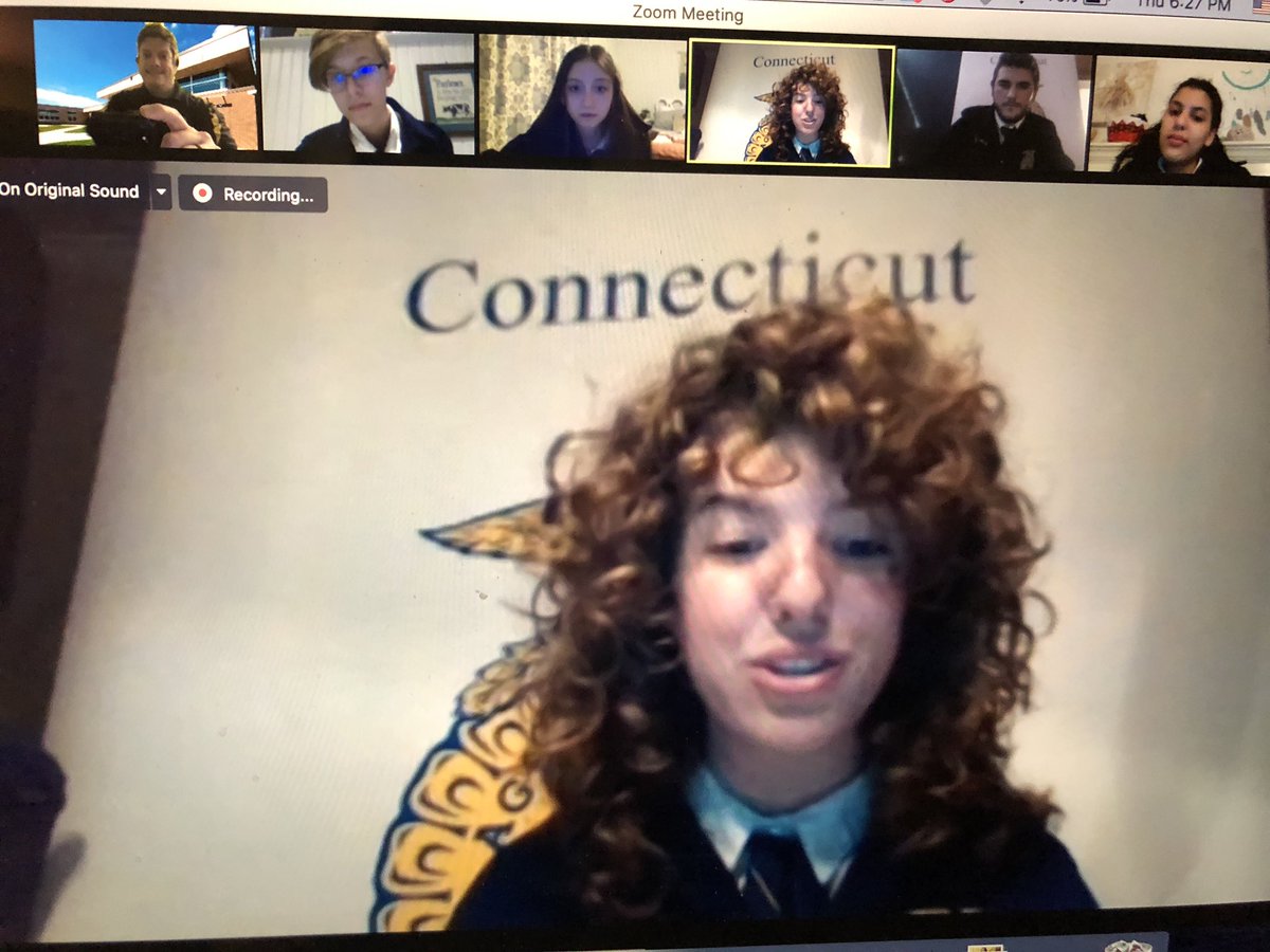 ShepaugAgSci's tweet photo. Shepaug FFA had 2 State officers join our Chapter meeting for FFA Week.  Thank you Matthew and Julia for sharing your experiences with our members! @CTFFAStateO #FFAWeek #shepaugAgSci #ShepaugFFA https://t.co/4OGNjoA4aI
