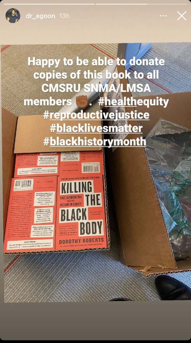 CMSRU Gold Humanism (@cmsrugold) on Twitter photo A big thanks to Dr. <a href="/ErnestEgu1/">Ernest S. Egu M.D.</a> for his generous donation to CMSRU SNMA/LMSA! <a href="/DorothyERoberts/">Dorothy Roberts</a>' book "Killing the Black Body" is so important and students are so lucky to have alums like Dr. Egu in our corner! A big thanks to Dr. <a href="/ErnestEgu1/">Ernest S. Egu M.D.</a> for his generous donation to CMSRU SNMA/LMSA! <a href="/DorothyERoberts/">Dorothy Roberts</a>' book "Killing the Black Body" is so important and students are so lucky to have alums like Dr. Egu in our corner!