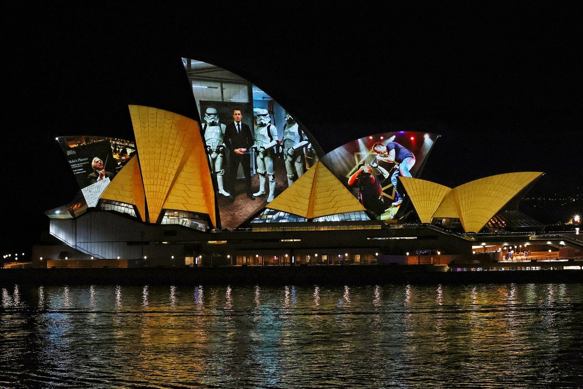 SydOperaHouse's tweet photo. And the memories continue to be made! Check out how beautiful our sails looked when illuminated in the precious memories we’ve played host to these past 50 years! 🎉

#MySydneyOperaHouse
Photos by Prudence Upton. https://t.co/a2p6GFOJ40